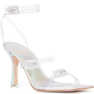 Black Suede Studio Livia Buckle Strap Heels - BRAND NEW size 9